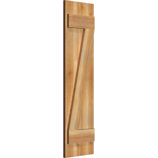 Joined Board-n-Batten Shutters W/Z-Bar, Rough Sawn Western Red Cedar, 10 3/4W X 40H